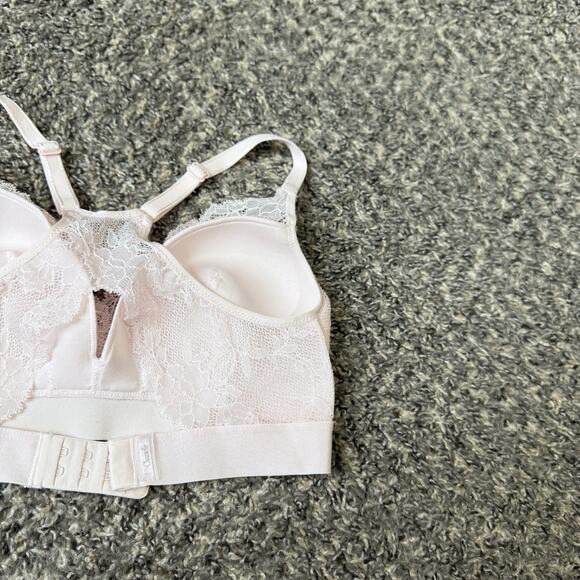 CHANTELLE EVERYDAY LACE RACERBACK WIRE FREE BRA Bralette PINK US M New - Picture 4 of 5